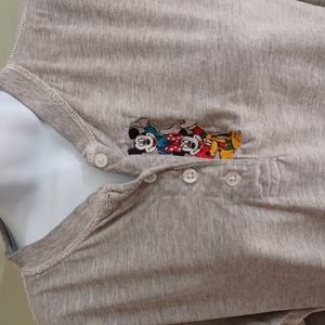 Disney Gray Long Sleeve Tee with Mickey and Friends